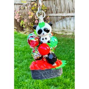Roe Sushi Iwako Kawaii Panda Keychain Purse Bag Charm